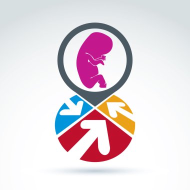 Corporate brand icon with baby fetus