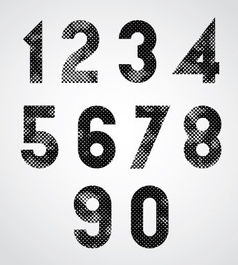 Dotty graphic decorative numbers.