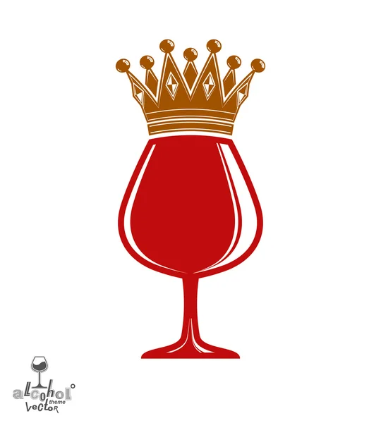 Sophisticated luxury wineglass with crown — Wektor stockowy