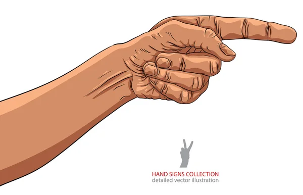 Dedo señalando la mano — Archivo Imágenes Vectoriales