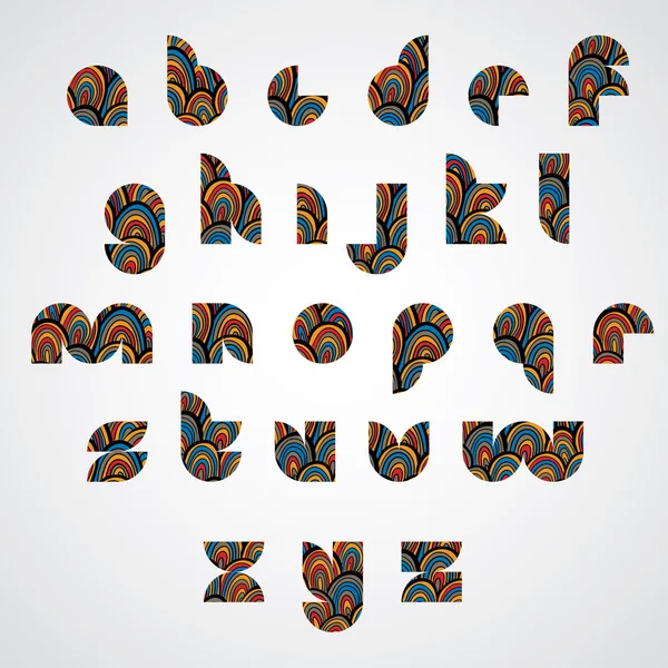 Colorful abstract lower case letters. — Stockový vektor