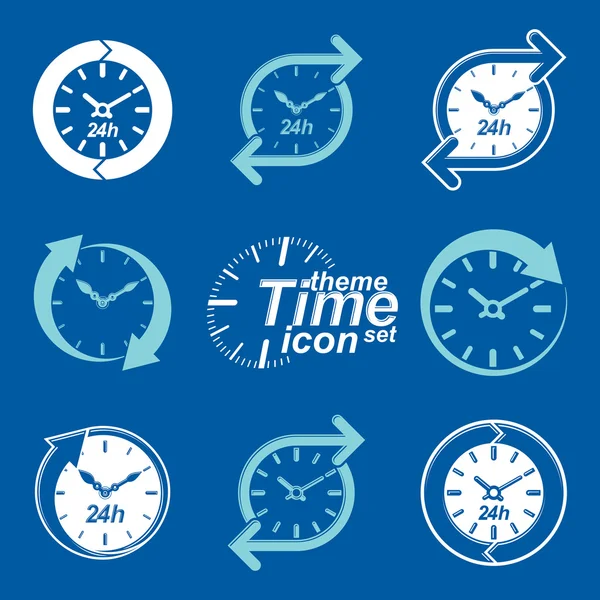 Set of web 24 hours timers — 图库矢量图片