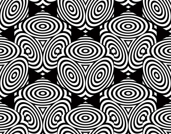 無限の白黒対称パターン — ストックベクタ