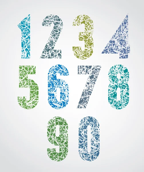 Colorful decorative numbers. — ストックベクタ