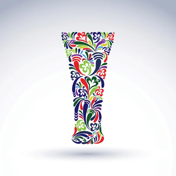 Verre décoré avec motif floral abstrait — Image vectorielle