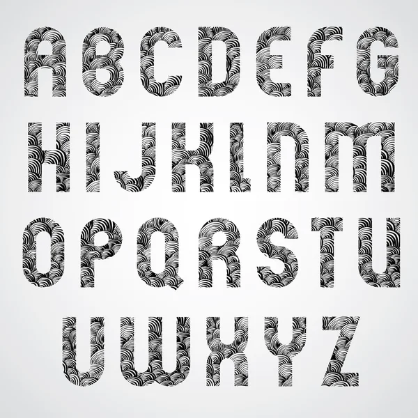 Black and white fashionable font — Stockový vektor