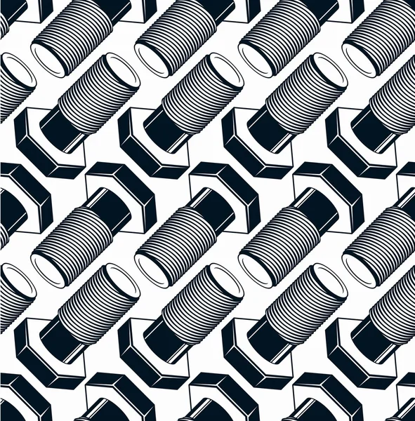 3d bolts seamless pattern — Stock Vector