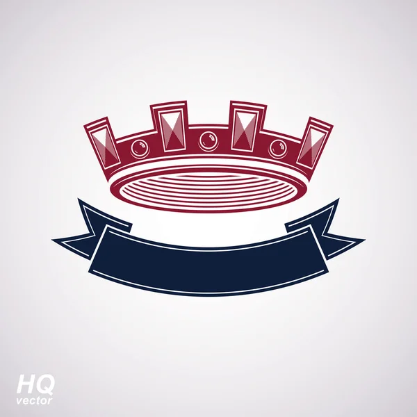 Couronne impériale avec ruban ondulé — Image vectorielle