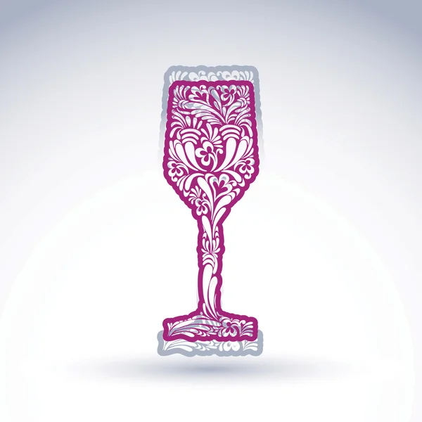 Gestileerde bloem-patroon goblet — Stockvector