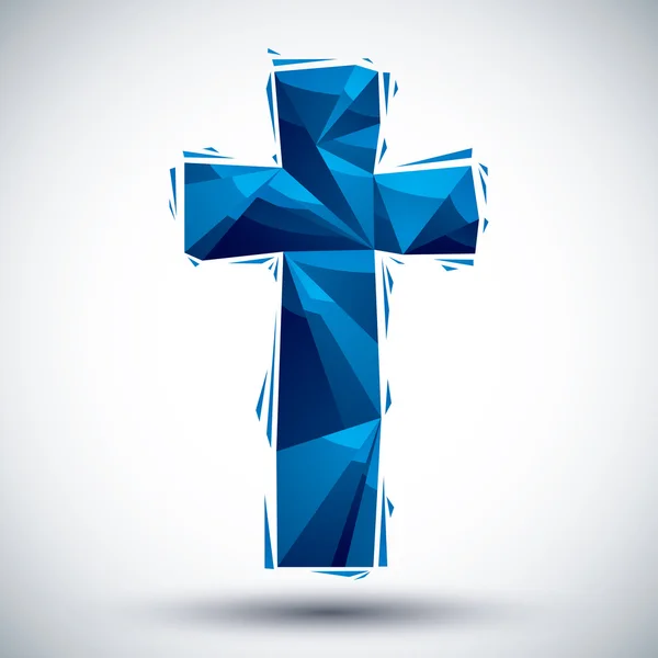 Icono geométrico cruz azul — Archivo Imágenes Vectoriales
