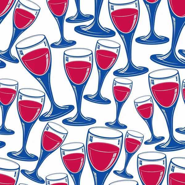Copos de vinho álcool tema padrão — Vetor de Stock