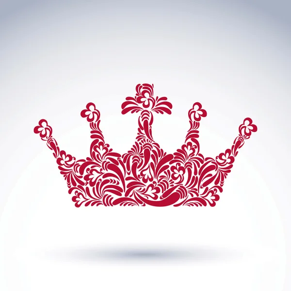 Luxury flower-patterned crown — Stockvector