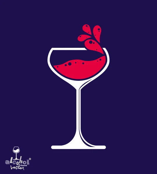 Simple wine goblet with splash — Stock vektor