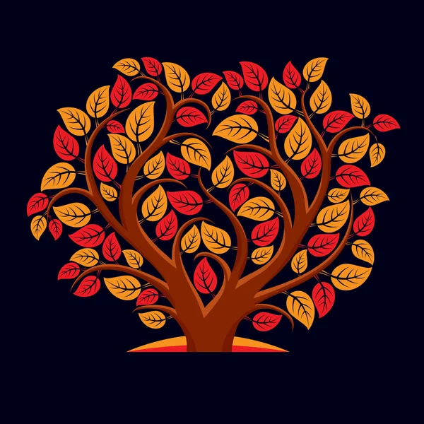 Tree with decorative leaves and branches — Stockvector