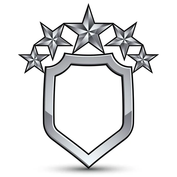 Festive emblem with silver stars — Wektor stockowy