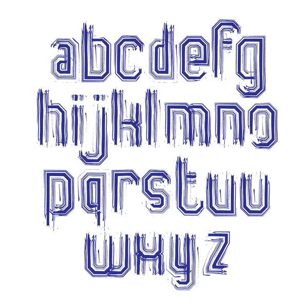 Lettres de brosse calligraphique minuscules — Image vectorielle