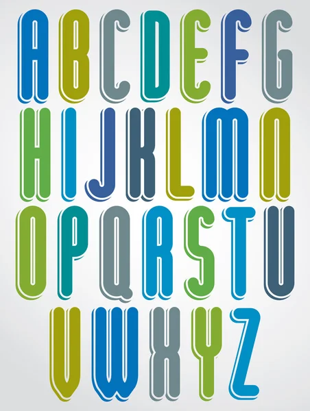 Rounded cartoon colorful uppercase letters — ストックベクタ