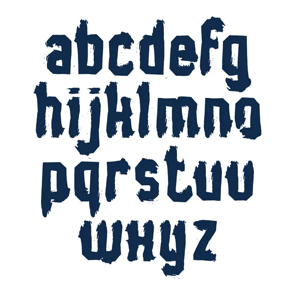 Рукописные монохромные грязные строчные буквы — стоковый вектор