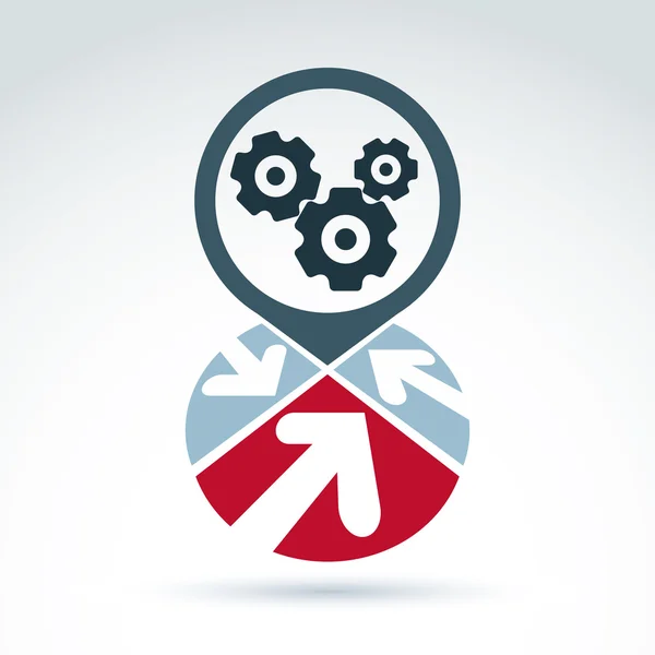 Business and cooperation icon with gears cogs — Stok Vektör