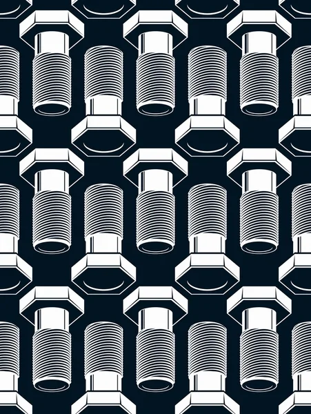 3d bolts seamless pattern — Stok Vektör