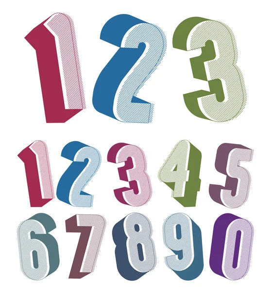 3d numbers set — Stock Vector