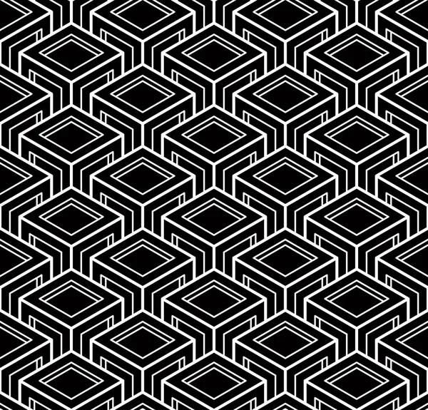 Illusive continuous monochrome pattern — Stock Vector