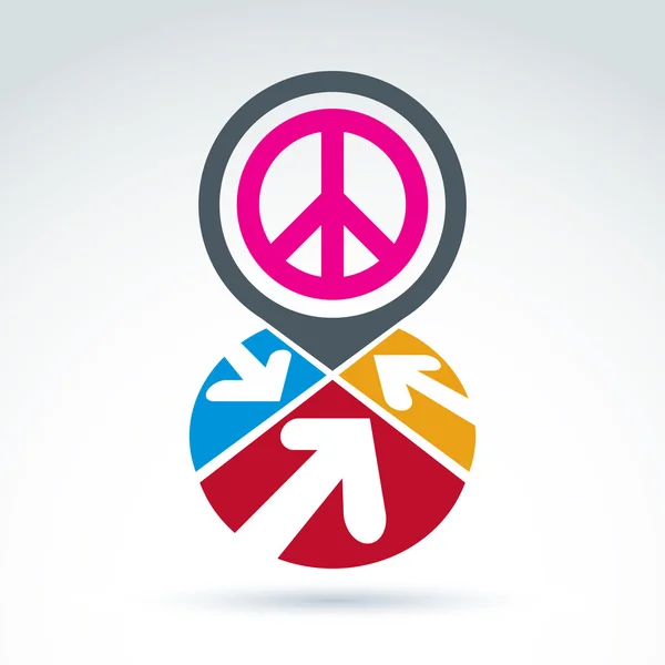 Peace propaganda icon with arrows — 图库矢量图片