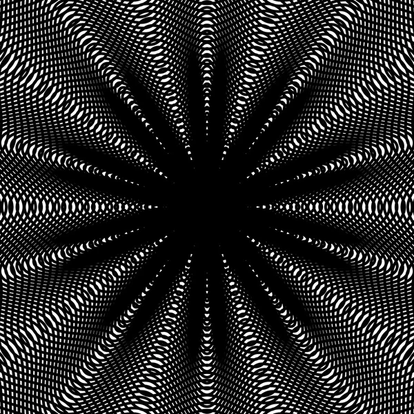 Чорно-білий смугастий психоделічний фон — стоковий вектор