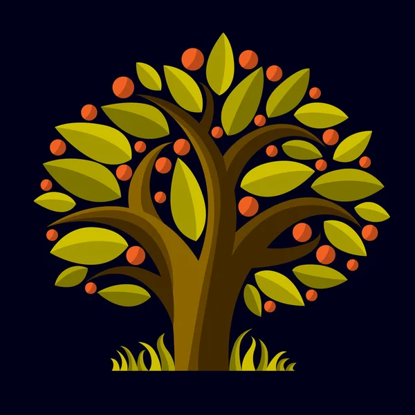 Ovocný strom s pečená jablka — Stockový vektor