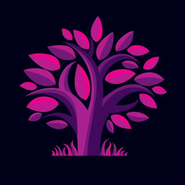 Stylized purple branch tree — Stockvector