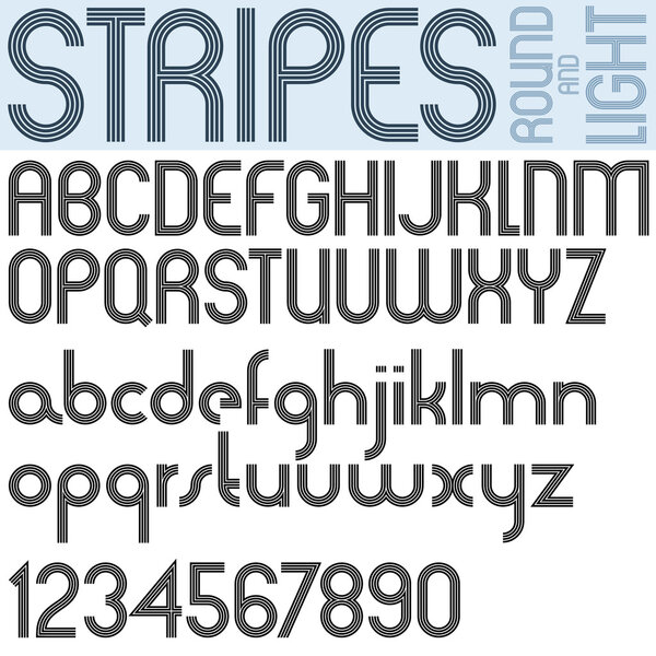 Округлый чёрный шрифт и цифры
