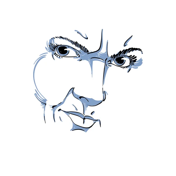 Kézzel rajzolt nő arca — Stock Vector