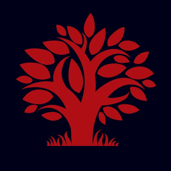 Kırmızı yapraklı ağaç — Stok Vektör