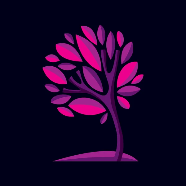 Arte decorativo púrpura árbol — Archivo Imágenes Vectoriales