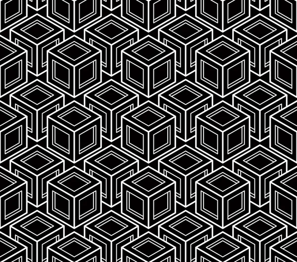 Monochrome abstract geometric seamless pattern — Stock Vector