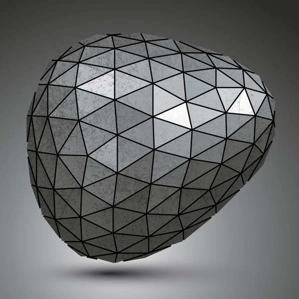 Deformed galvanized 3d abstract object — Stockvector