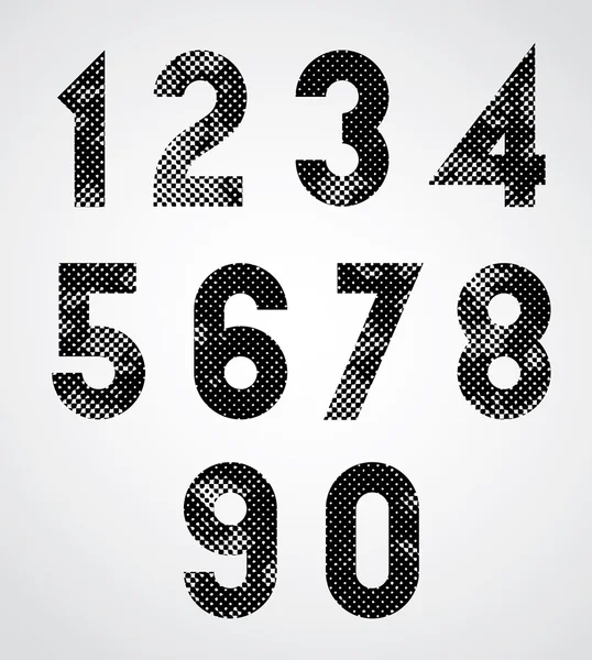 Dotty graphic decorative numbers. — Stockový vektor