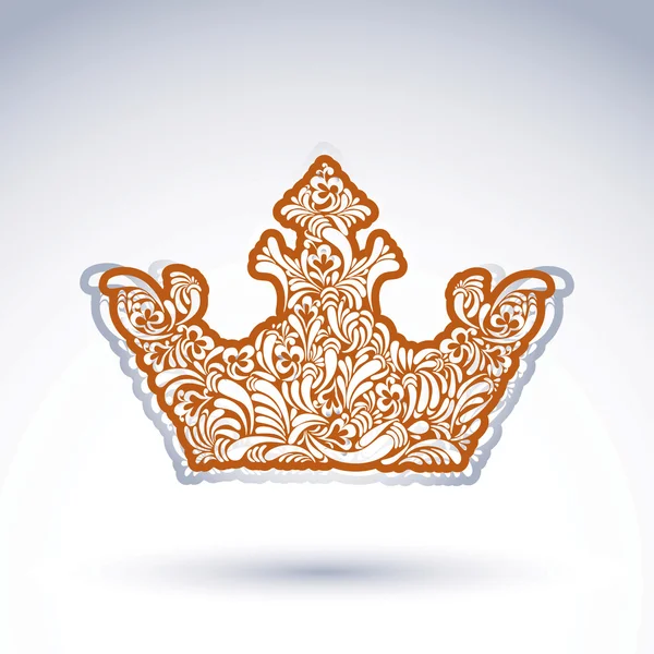 Flower-patterned imperial crown — Stock Vector