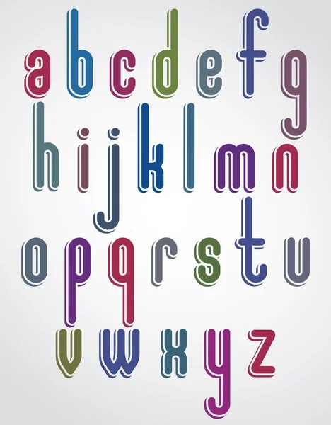 Круглые цветные буквы в нижнем регистре — стоковый вектор