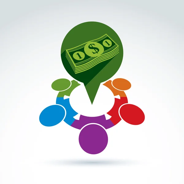 Financial and social money theme icon — Stok Vektör