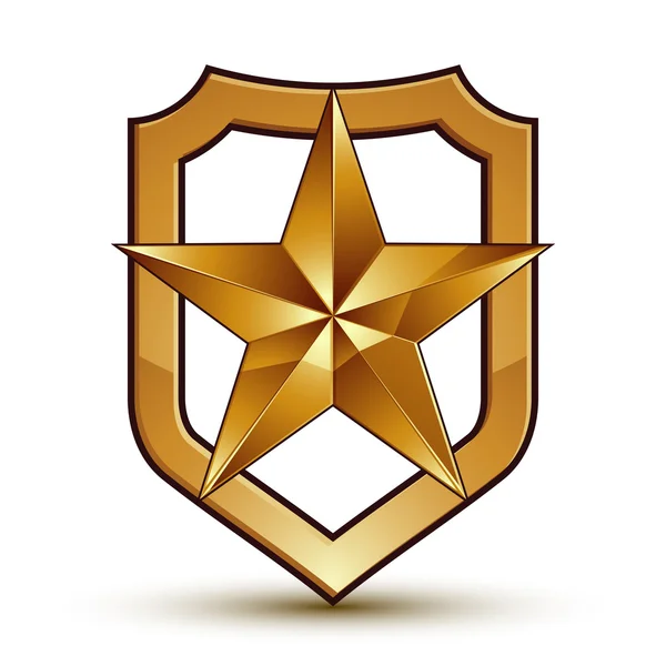 Sophisticated golden star emblem — Stock Vector
