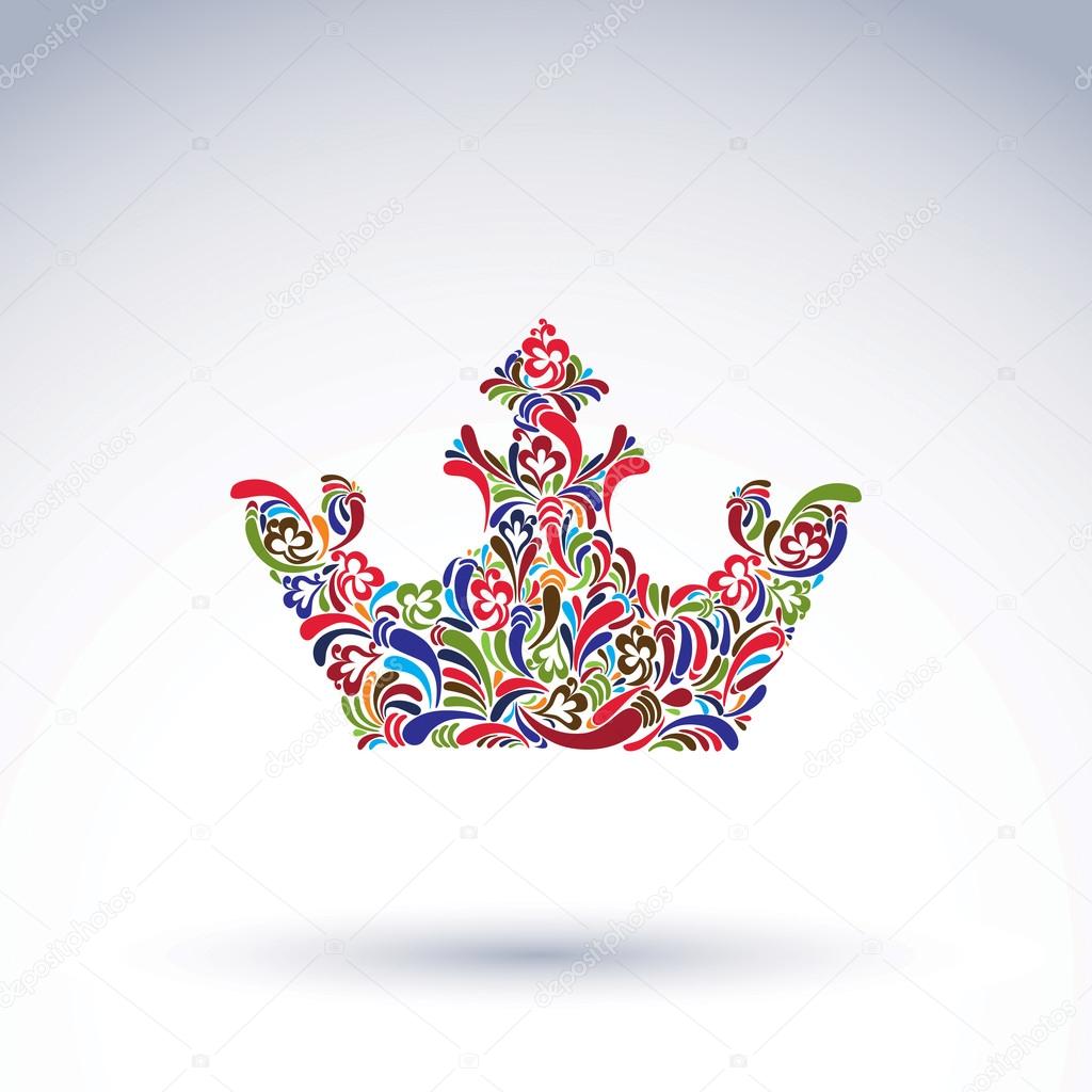 Colorful flower-patterned crown
