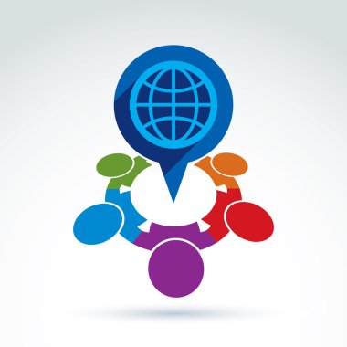 Speech bubble with a planet symbol