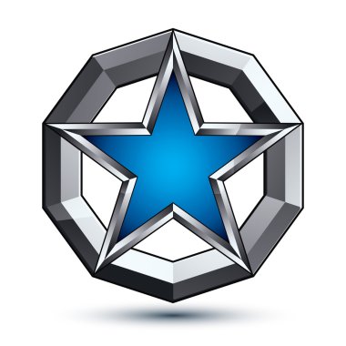 Pentagonal yıldız ile gümüş blazon