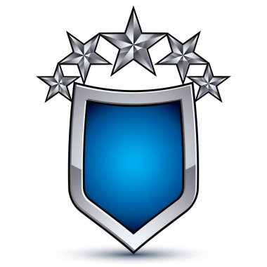 shield with stars and ribbon