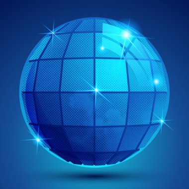 Grained navy flash globe