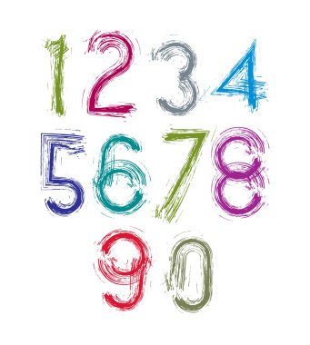 Çok renkli el yazısı numaraları