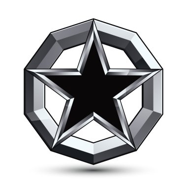Pentagonal yıldız ile gümüş blazon