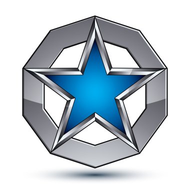 Pentagonal yıldız ile gümüş blazon