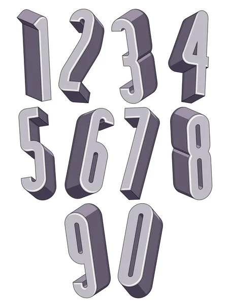 3d tall numbers — Stock Vector